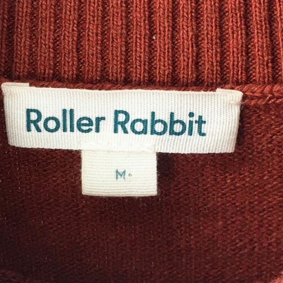 Roller Rabbit Womens Sweater Cashmere Blend 2fer Mock Neck 3/4 Sleeve Sz M - Picture 10 of 11